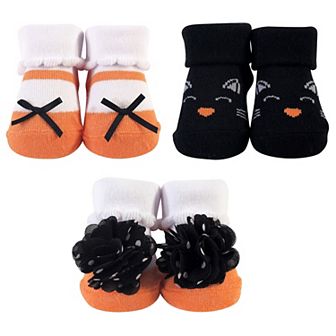Infant Girl Socks Boxed Giftset, Black Cat, One Size