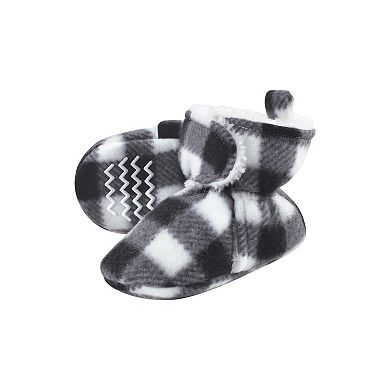 Hudson Baby Unisex Baby Trapper Hat, Mitten and Bootie Set, Black White Plaid