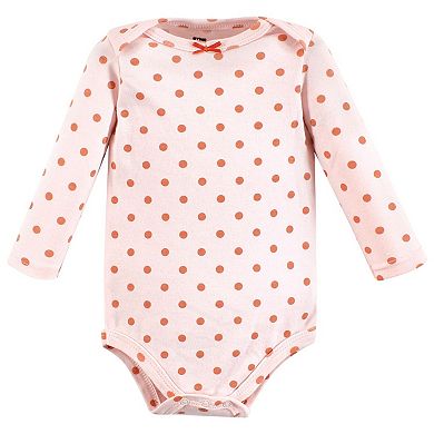 Hudson Baby Infant Girl Cotton Long-Sleeve Bodysuits, Fall Squirrel 3-Pack, 3-6 Months