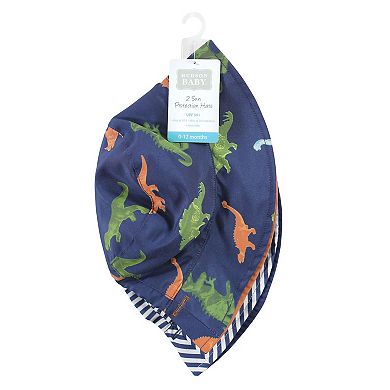 Hudson Baby Infant Boy Sun Protection Hat, Dino Stripe, 12-24 Months