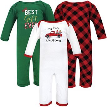 Hudson Baby Infant Girl Cotton Coveralls, Christmas Gift
