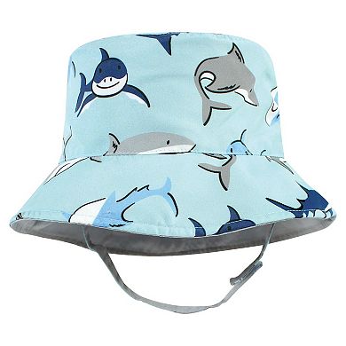 Hudson Baby Infant Boy Sun Protection Hat, Shark Stripe, 12-24 Months