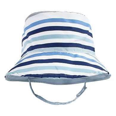 Hudson Baby Infant Boy Sun Protection Hat, Shark Stripe, 12-24 Months