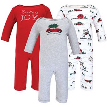 Hudson Baby Unisex Baby Cotton Coveralls, Christmas Scene