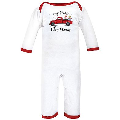 Hudson Baby Infant Girl Cotton Coveralls, Christmas Gift