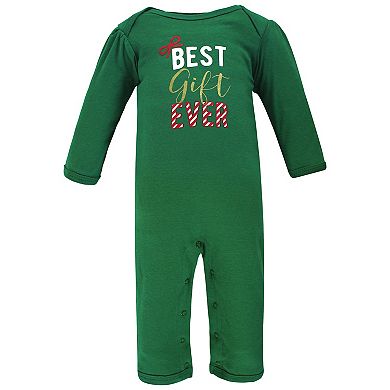 Hudson Baby Infant Girl Cotton Coveralls, Christmas Gift