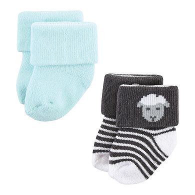 Hudson Baby Unisex Baby Cotton Rich Newborn and Terry Socks, Sheep