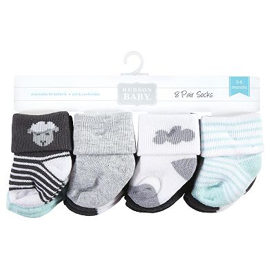 Hudson Baby Unisex Baby Cotton Rich Newborn and Terry Socks, Sheep