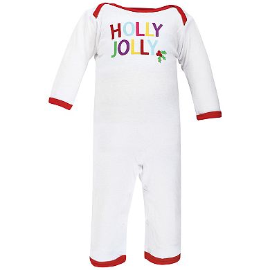 Hudson Baby Infant Girl Cotton Coveralls, Merry And Bright