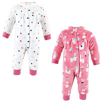Hudson Baby Infant Girl Plush Jumpsuits, Llama