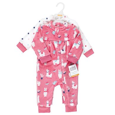 Hudson Baby Infant Girl Plush Jumpsuits, Llama