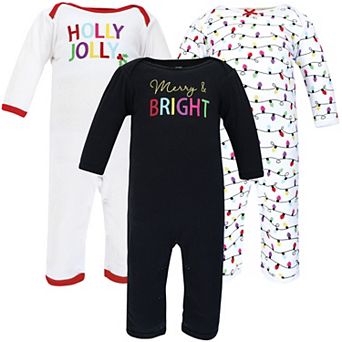 Hudson Baby Infant Girl Cotton Coveralls, Merry And Bright