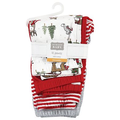 Hudson Baby Unisex Baby Cotton Pants, Christmas Forest