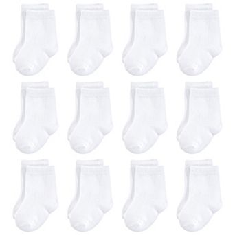 Touched by Nature Baby Unisex Organic Cotton Socks, White 12-Pack