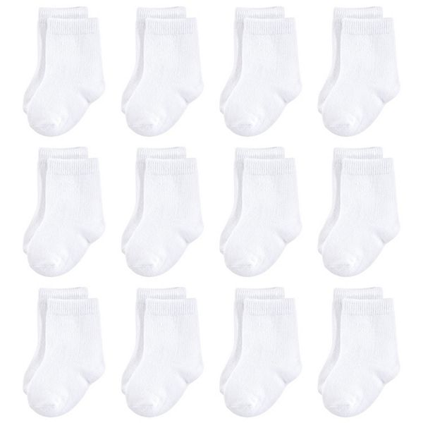 Touched by Nature Baby Unisex Organic Cotton Socks, White 12Pack