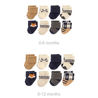 Infant Boy Grow with Me Cotton Terry Socks, Forest, 0-6 and 6-12 Months
