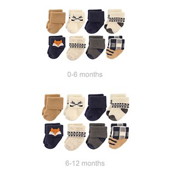 Infant Boy Grow with Me Cotton Terry Socks, Forest, 0-6 and 6-12 Months