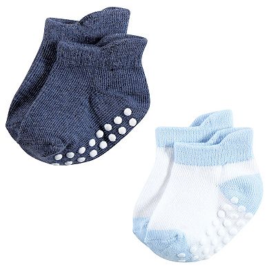 Hudson Baby Infant Boy Non-Skid No-Show Socks, Blue