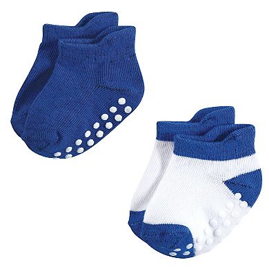 Hudson Baby Infant Boy Non-Skid No-Show Socks, Blue
