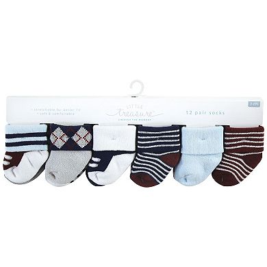 Little Treasure Infant Boy Newborn Socks, Genius, 0-6 Months