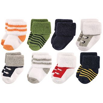 Luvable Friends Baby Boy Newborn and Baby Terry Socks, Athletic