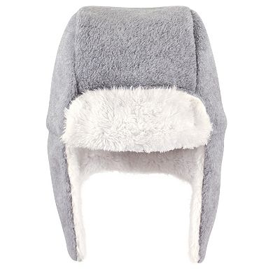 Hudson Baby Unisex Baby and Toddler Trapper Hat, Mitten and Bootie Set, Heather Gray