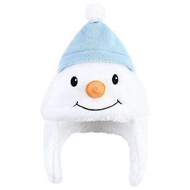 Hudson Baby Infant Boy Trapper Hat, Mitten and Bootie Set, Snowman