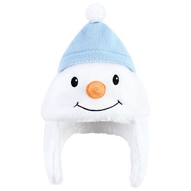 Hudson Baby Infant Boy Trapper Hat, Mitten and Bootie Set, Snowman