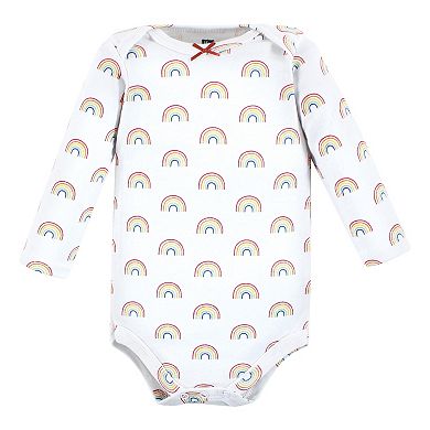 Hudson Baby Infant Girl Cotton Long-Sleeve Bodysuits, Creativity