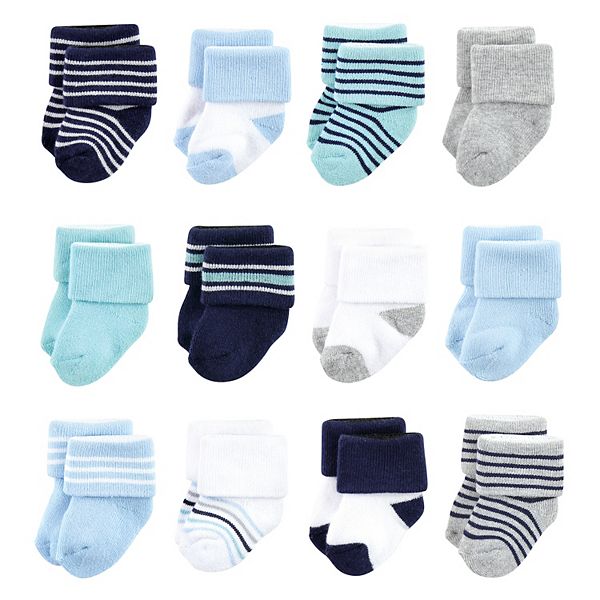 Luvable Friends Newborn Baby Socks 6 Pack