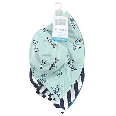 Hudson Baby Infant Boy Sun Protection Hat, Sea Turtle Stripe