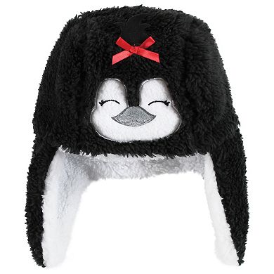 Hudson Baby Infant Girl Trapper Hat, Mitten and Bootie Set, Girl Penguin