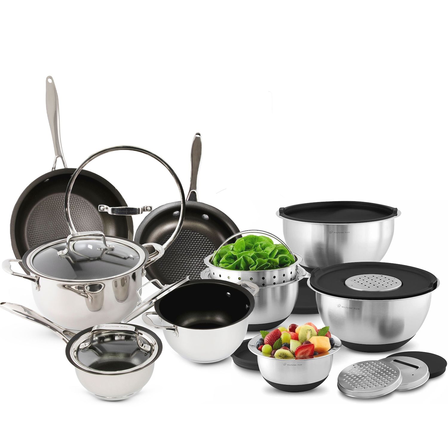 Camco Stainless Steel Nesting Cookware Set- Non Stick Pans and