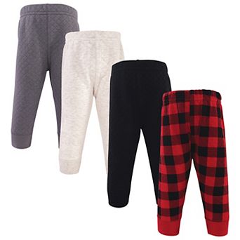 Hudson Baby Infant and Toddler Boy Quilted Jogger Pants 4 pk Buffalo Plaid