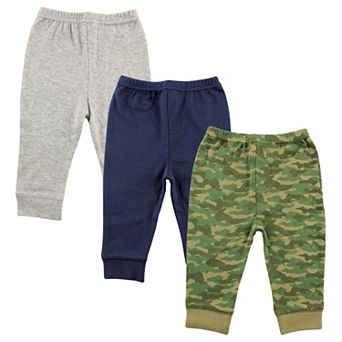 Luvable Friends Baby and Toddler Boy Cotton Pants 3 pk Camo