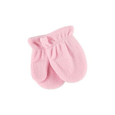 Hudson Baby Infant Girl Trapper Hat, Mitten and Bootie Set, Light Pink