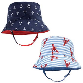 Hudson Baby Infant Boy Sun Protection Hat, Anchor Lobster, 12-24 Months