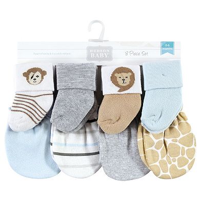 Infant Boy Socks and Mittens Set, Safari Boy