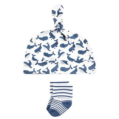Infant Boy Cap and Socks Set, Whale, 0-9 Months