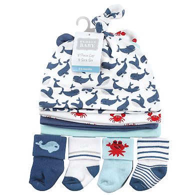 Infant Boy Cap and Socks Set, Whale, 0-9 Months