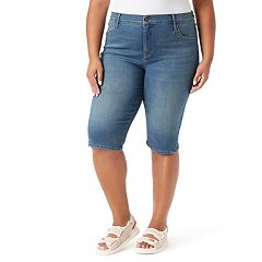 Gloria Vanderbilt Women's Plus Size Pull On Drawstring Cargo Capri,  Midnight Affair at  Women's Jeans store