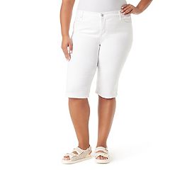 Women s Plus Size White Capris Kohl s