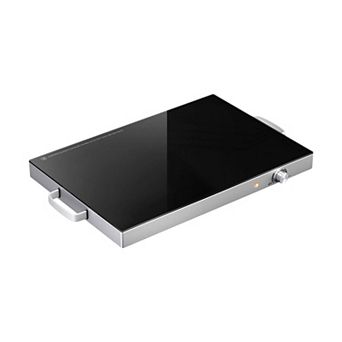 Electric Food Warming Tray Tempered Glass Buffet Server with Adjustable Heat