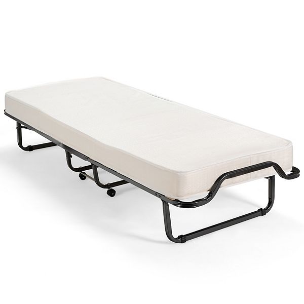 Made in Italy Rollaway Folding Bed with Memory Foam Mattress and Dust