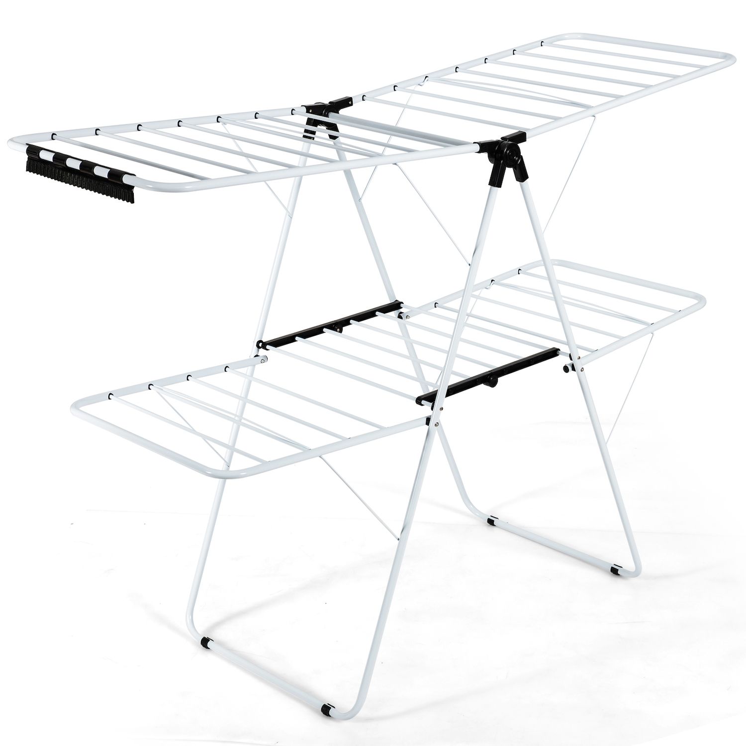 Honey-Can-Do Rolling Folding Wing Drying Rack, White