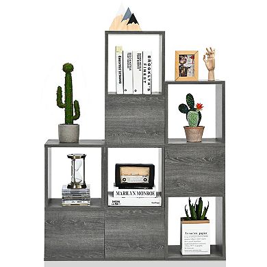 Freestanding Display Shelf for Living Room-Gray