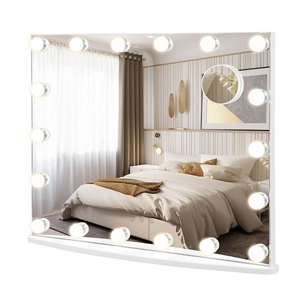 Vanity Mirror with 18 Dimmable LED Bulbs and 3 Color Lighting ModesWhite
