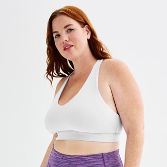 Plus Size Tek Gear® Ultrastretch Medium Support V-Neck Sports Bra