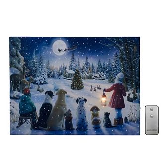 LumaBase Holiday Gathering Lighted Wall Art