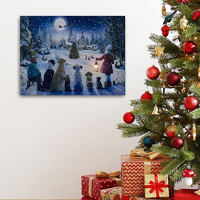 LumaBase Holiday Gathering Lighted Wall Art